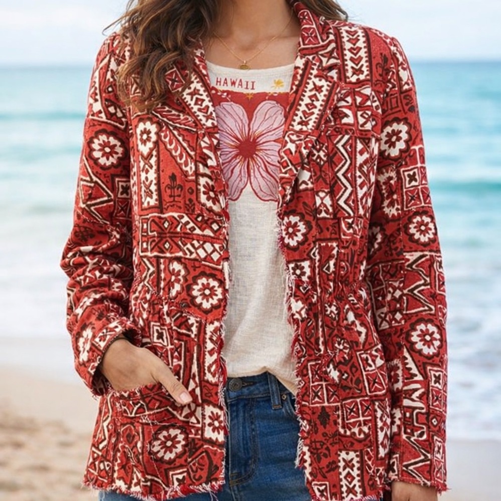Annacooco Red Hawaiian Jacket